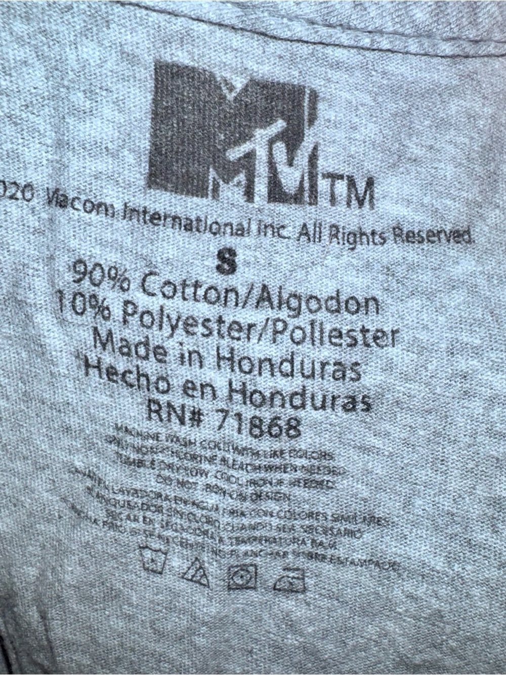 MTV Light Gray Tee with Black Logo Tag Print - Picture 3 of 3